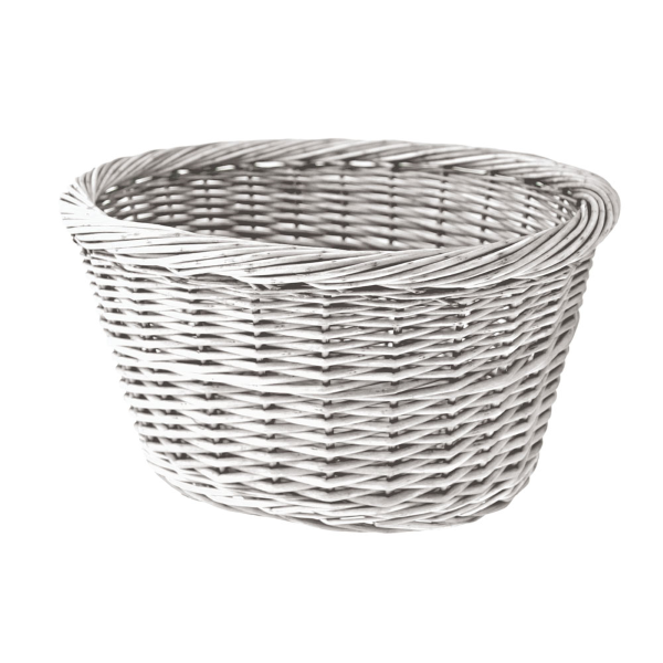 [588160195] Cestino anteriore Easy in vimini piccolo bianco 36 x 30 x 19 cm
